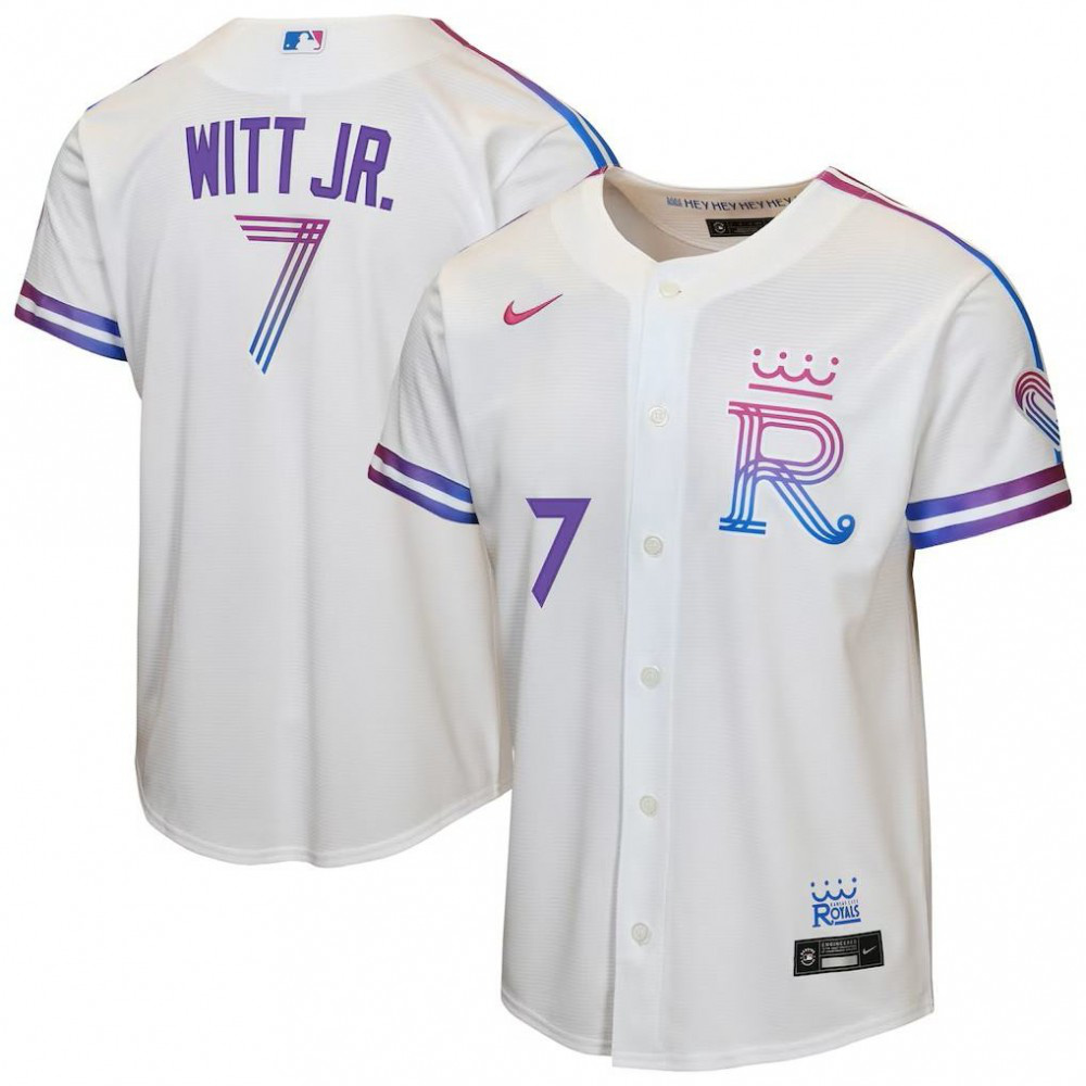 Bobby Witt Jr. Kansas City Royals Youth 2026 City Connect Stadium Jersey - White-Pro Kit Vault | Brand New 26/27 Sports Jerseys